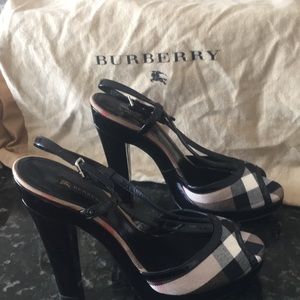 Beautiful Burberry platform heels.
